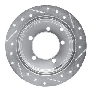 Mitsubishi Diamante Brake Rotor (1) - Rear Left - R1 Concepts - Drilled & Slotted - Silver - `97-`04